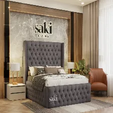 Emma Wingback Chesterfield Extra Sides Design Bed Frame With Optional Storage